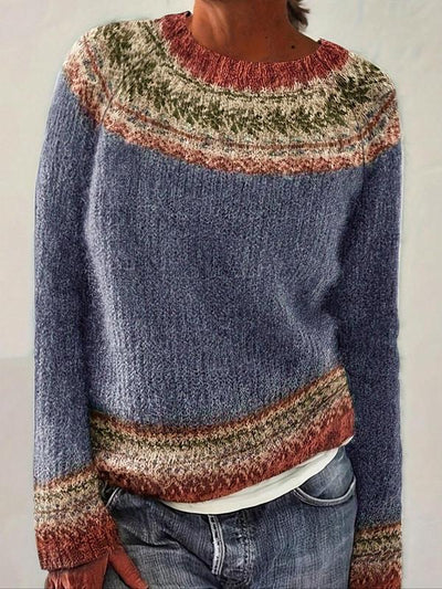 Damen Ethno-Pullover mit Raglanärmeln