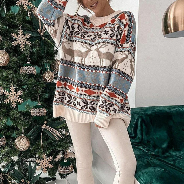 Kuscheliger Damen Pullover im Weihnachts-Look