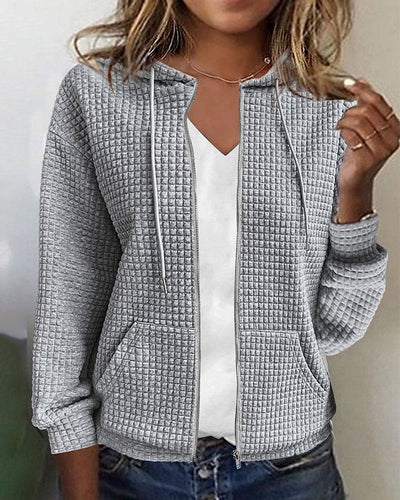Damen Kapuzenpullover mit Reißverschluss in lockerer Passform