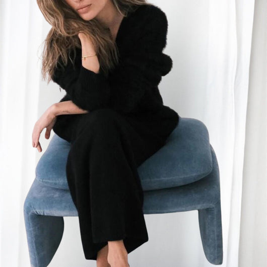 Damen warme Oversized-Strickjacke aus Kunstkaschmir