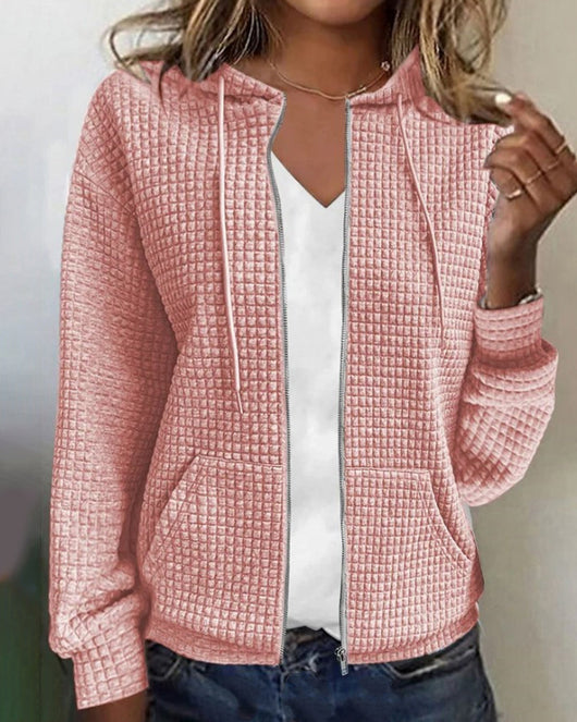 Damen Kapuzenpullover mit Reißverschluss in lockerer Passform