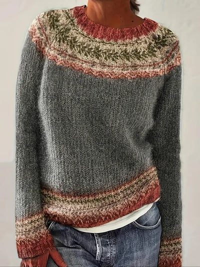 Damen Ethno-Pullover mit Raglanärmeln