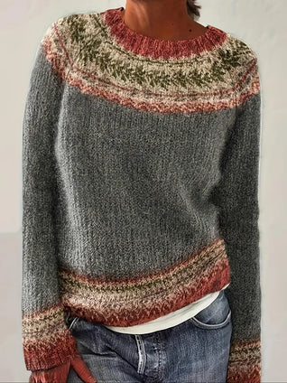 Damen Ethno-Pullover mit Raglanärmeln