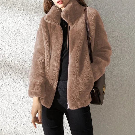 Damen Winterjacke mit Reißverschluss in lockerer Passform
