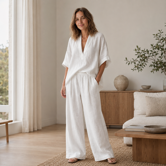 Loungewear-Set Lina – Bluse & weite Hose