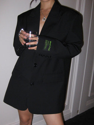 Damen Oversized-Blazer mit klassischem Reverskragen