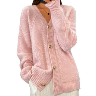 Damen Strickjacke mit Knopfleiste und langen Ärmeln