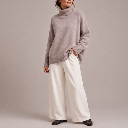 Damen Rollkragenpullover in lockerer Passform