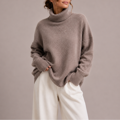 Damen Rollkragenpullover in lockerer Passform