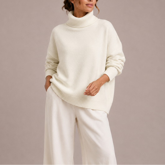 Damen Rollkragenpullover in lockerer Passform