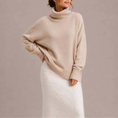 Damen Rollkragenpullover in lockerer Passform