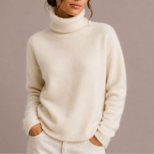 Damen Rollkragenpullover klassisch aus weichem Strick