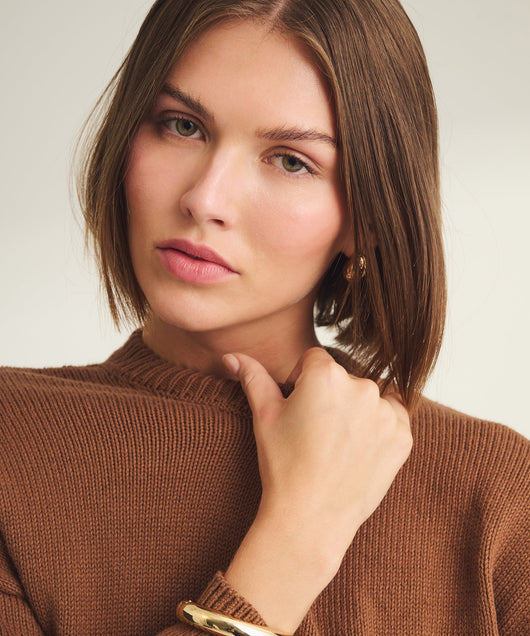 Damen Strickpullover mit Rundhalsausschnitt in lockerer Passform