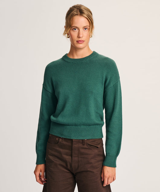 Damen Strickpullover mit Rundhalsausschnitt in lockerer Passform