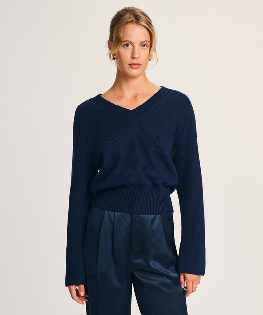 Damen Strickpullover mit V-Ausschnitt