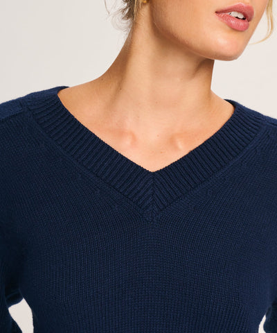 Damen Strickpullover mit V-Ausschnitt