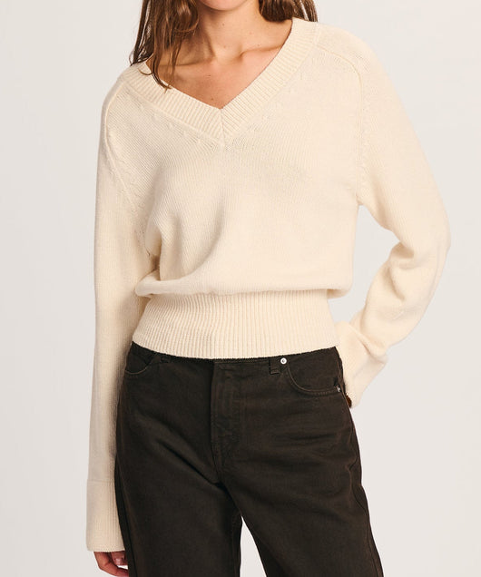 Damen Strickpullover mit V-Ausschnitt