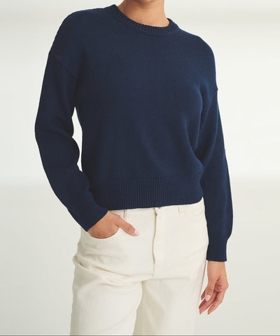 Damen Strickpullover mit Rundhalsausschnitt in lockerer Passform