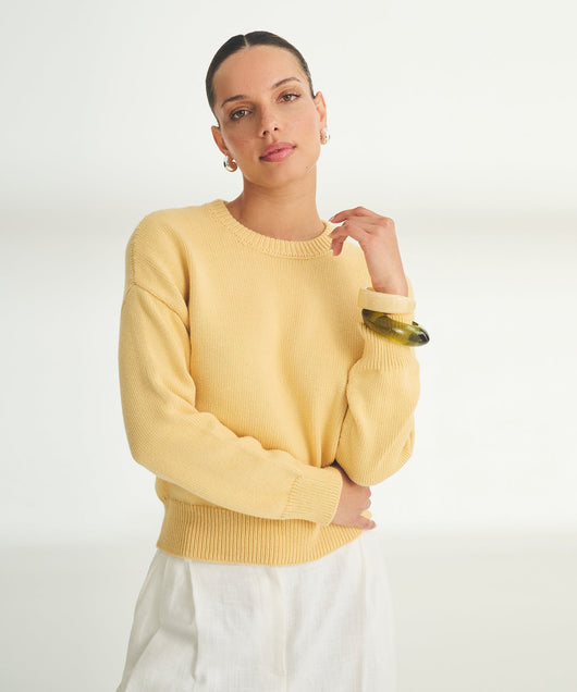 Damen Strickpullover mit Rundhalsausschnitt in lockerer Passform