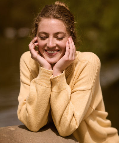 Damen Strickpullover mit Rundhalsausschnitt in lockerer Passform