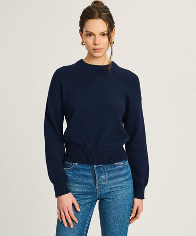 Damen Strickpullover mit Rundhalsausschnitt in lockerer Passform