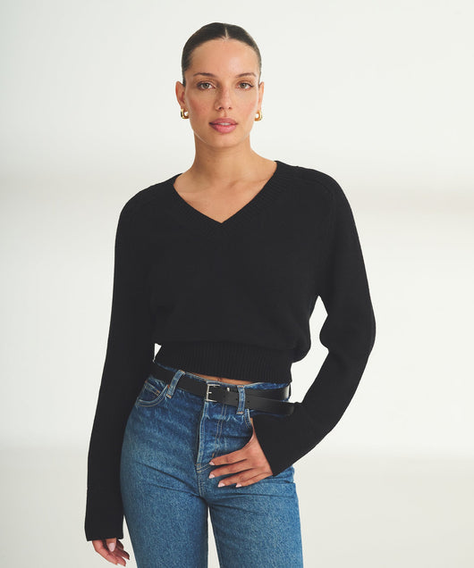 Damen Strickpullover mit V-Ausschnitt