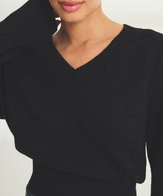 Damen Strickpullover mit V-Ausschnitt