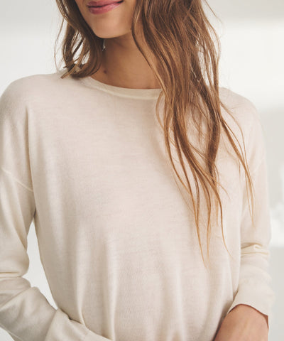 Damen feiner Strickpullover mit Rundhalsausschnitt