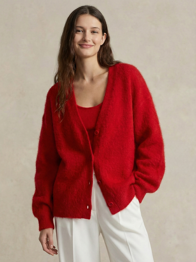 Damen warme Oversized-Strickjacke aus Kunstkaschmir