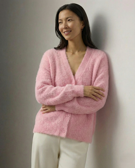 Damen warme Oversized-Strickjacke aus Kunstkaschmir