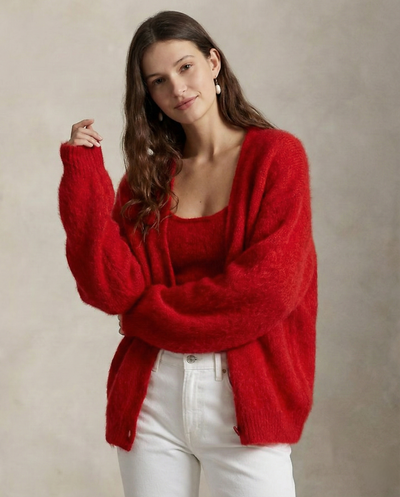Damen warme Oversized-Strickjacke aus Kunstkaschmir