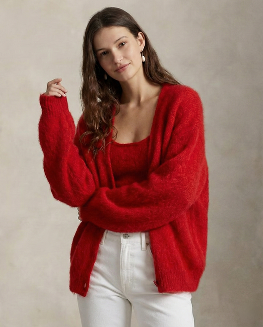 Damen warme Oversized-Strickjacke aus Kunstkaschmir