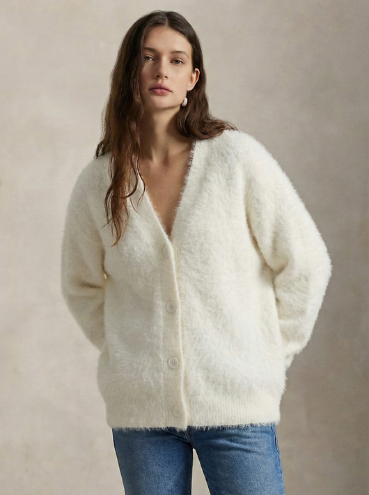 Damen warme Oversized-Strickjacke aus Kunstkaschmir