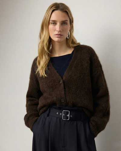 Damen warme Oversized-Strickjacke aus Kunstkaschmir
