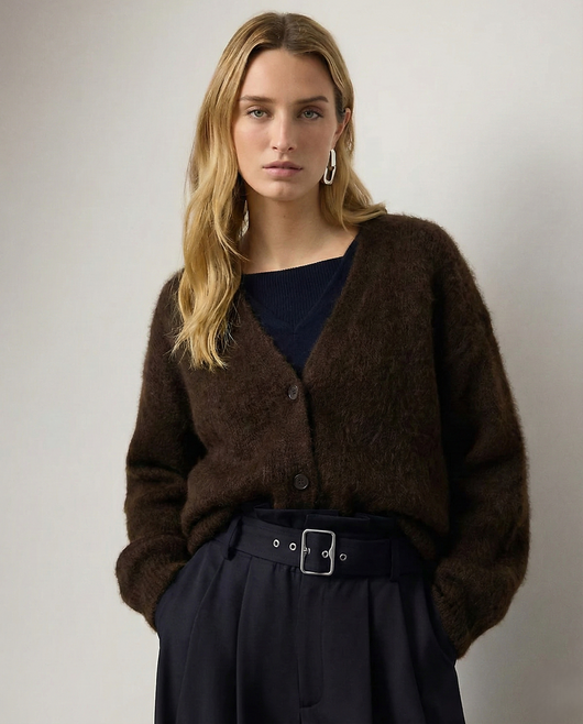 Damen warme Oversized-Strickjacke aus Kunstkaschmir