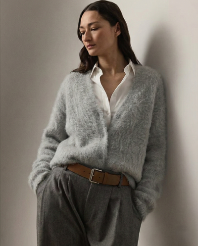 Damen warme Oversized-Strickjacke aus Kunstkaschmir