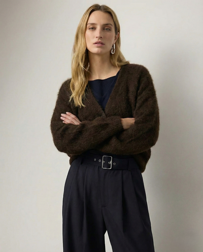 Damen warme Oversized-Strickjacke aus Kunstkaschmir