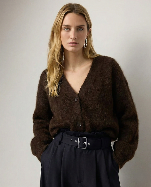 Damen warme Oversized-Strickjacke aus Kunstkaschmir
