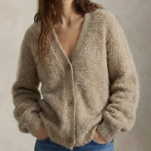 Damen warme Oversized-Strickjacke aus Kunstkaschmir