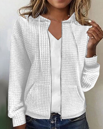 Damen Kapuzenpullover mit Reißverschluss in lockerer Passform
