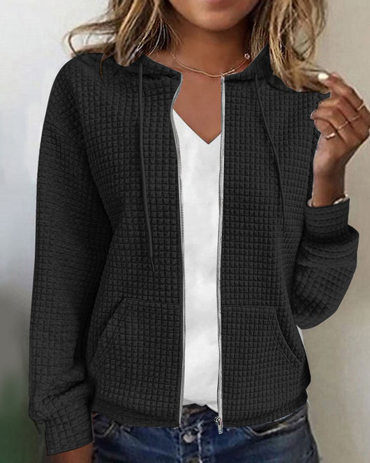 Damen Kapuzenpullover mit Reißverschluss in lockerer Passform