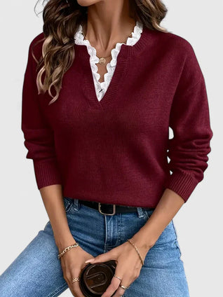 Aurelia Damen Bluse mit Spitze
