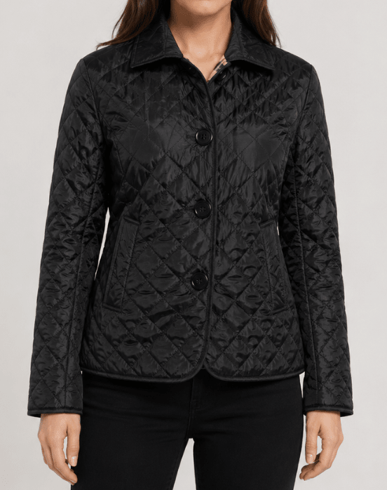 Damen leichte Steppjacke mit Kragen und Knopfverschluss