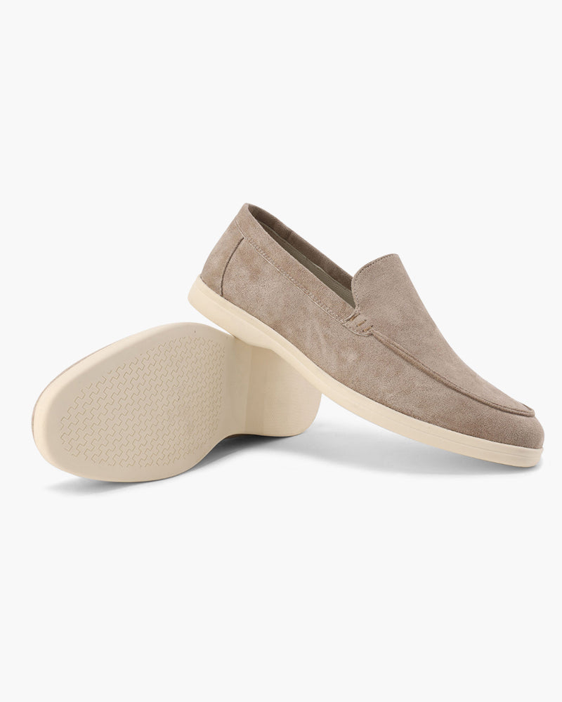 Loafer in Wildlederoptik mit Steppnaht