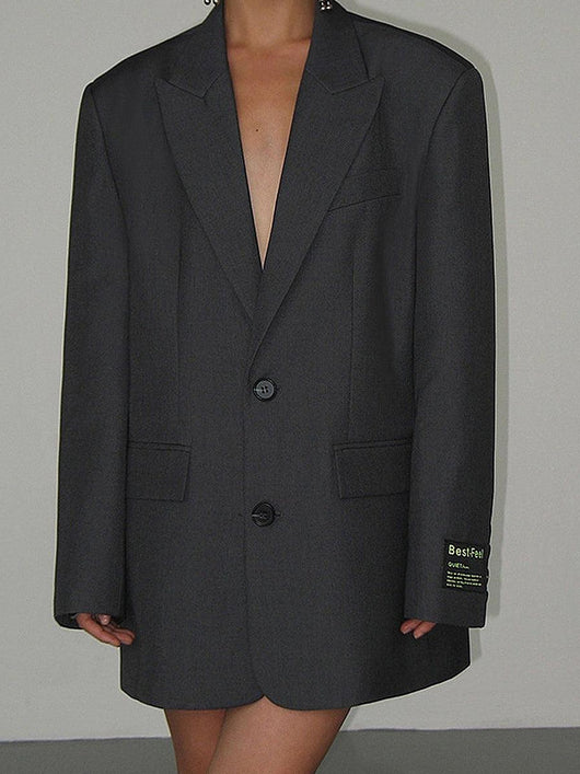 Damen Oversized-Blazer mit klassischem Reverskragen