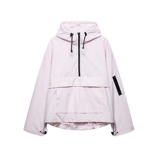 Damen Regenjacke mit Kapuze und Reißverschluss
