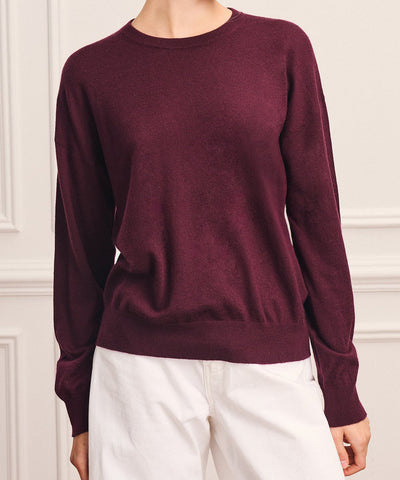 Damen feiner Strickpullover mit Rundhalsausschnitt