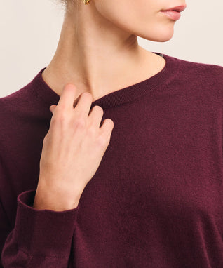 Damen feiner Strickpullover mit Rundhalsausschnitt