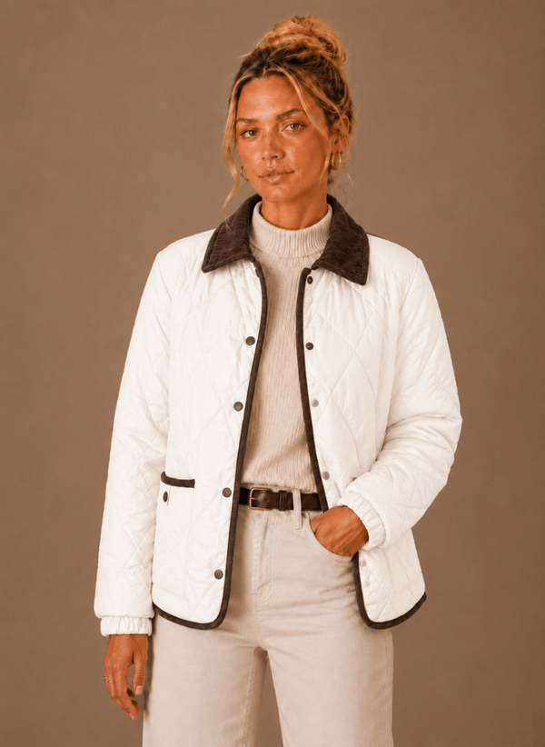 Damen Steppjacke mit Cordkragen