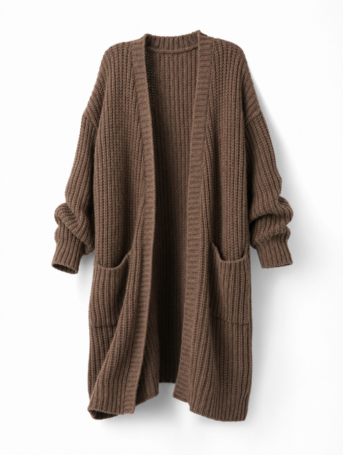 Aldvina | Damen Lange Strickjacke Oversize